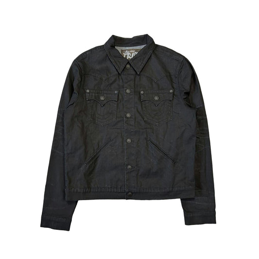 True Religion denim jacket black vintage Y2K