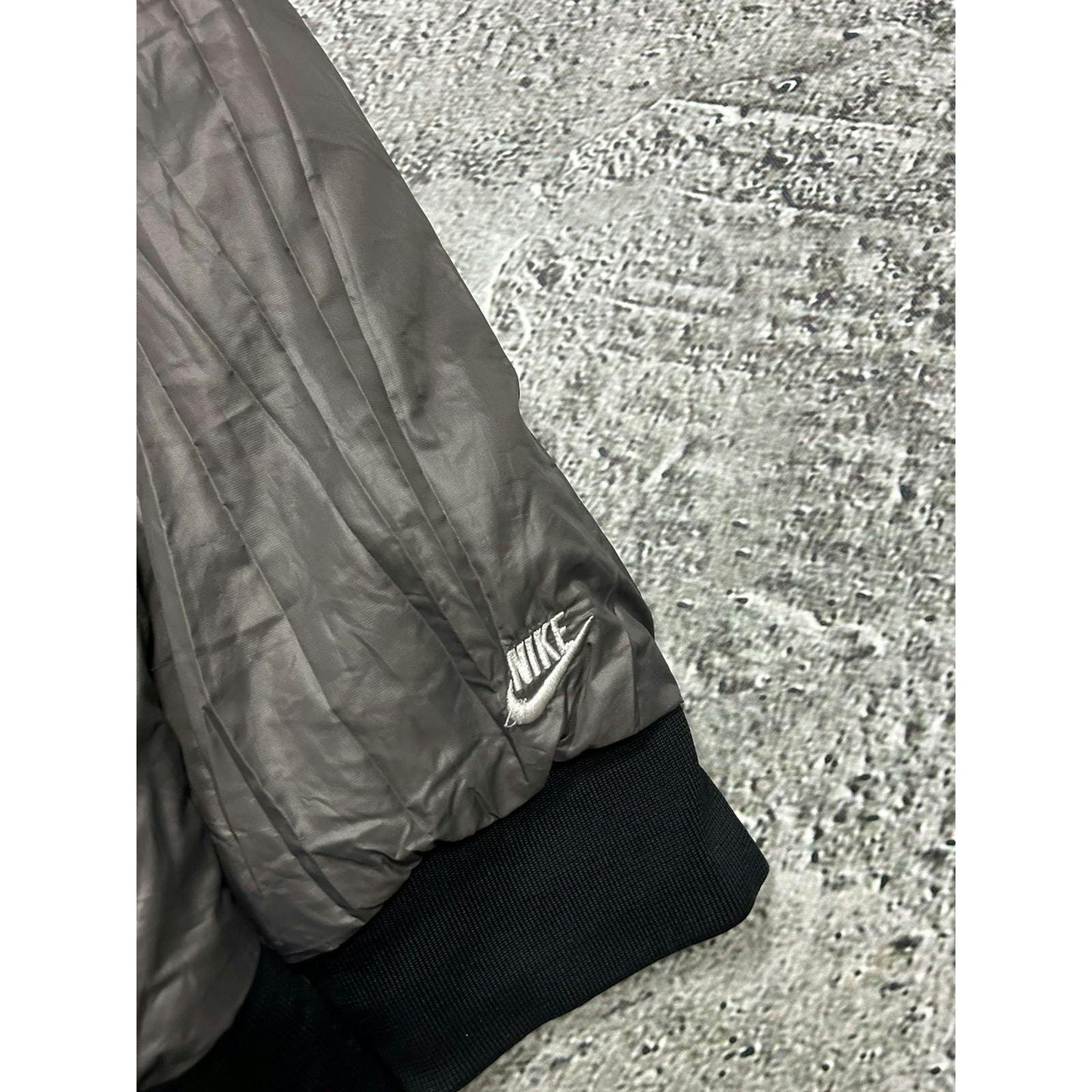 Nike vintage black puffer jacket reversible small logo Y2K