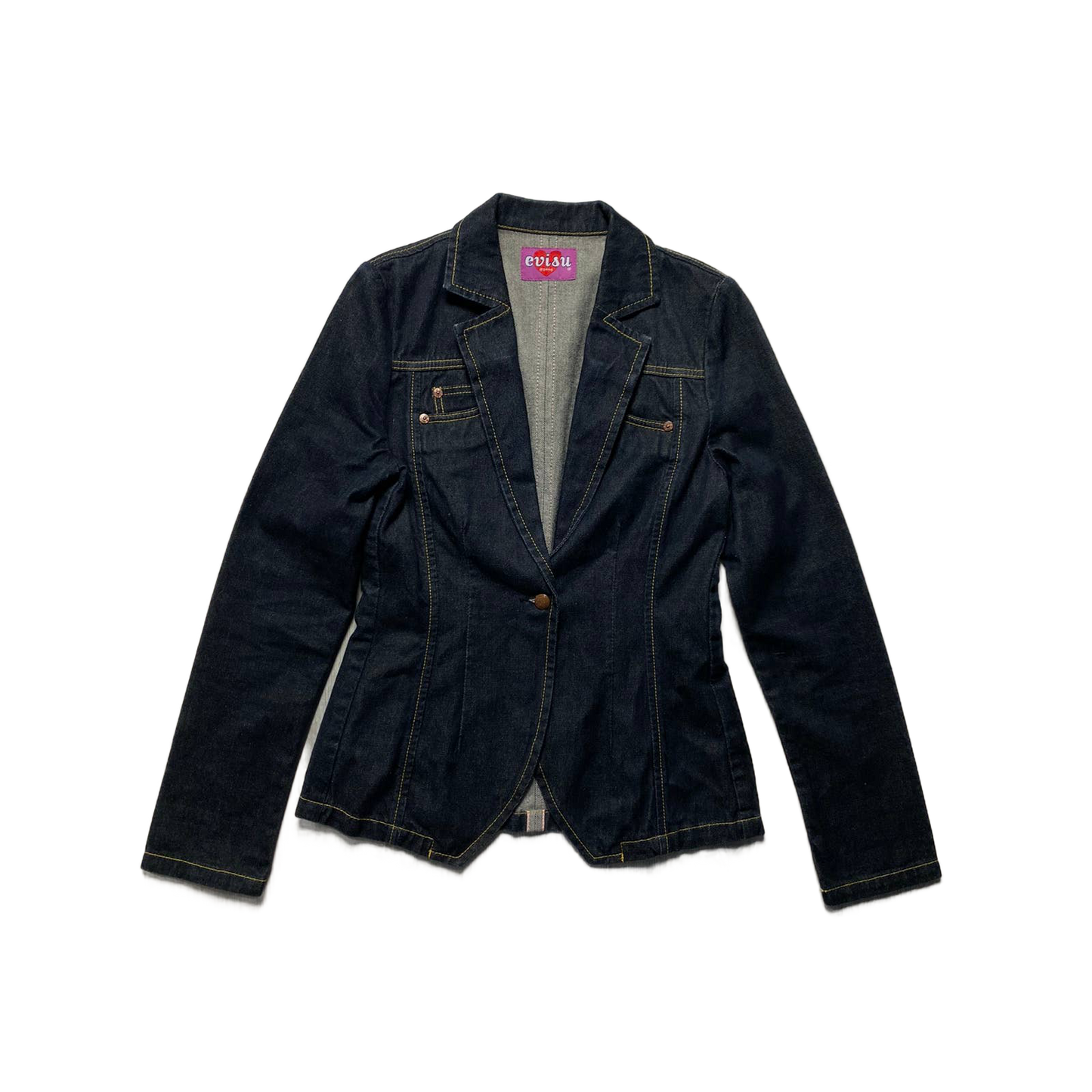 Evisu denim jacket inside out selvedge vintage black