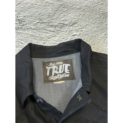 True Religion denim jacket black vintage Y2K