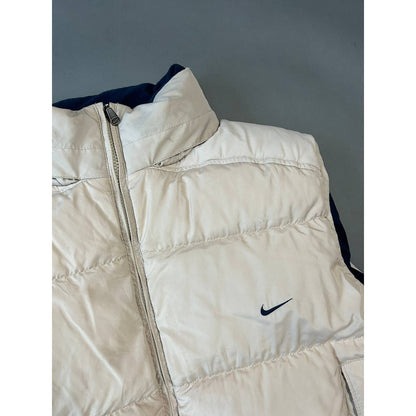 Nike vintage beige puffer vest small swoosh 2000s