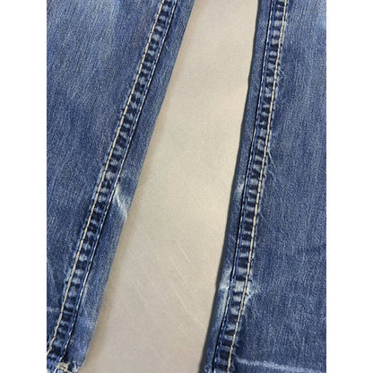 True Religion vintage blue jeans grey thick stitching