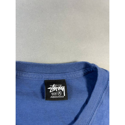 Stussy t-shirt big logo blue vintage