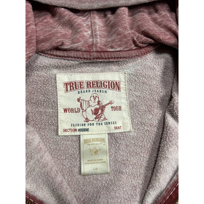 True Religion vintage red zip hoodie thick stitching Y2K