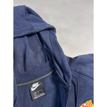 FC Barcelona Nike navy zip hoodie tech fleece style