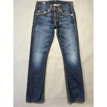 True Religion vintage blue jeans brown thick stitching