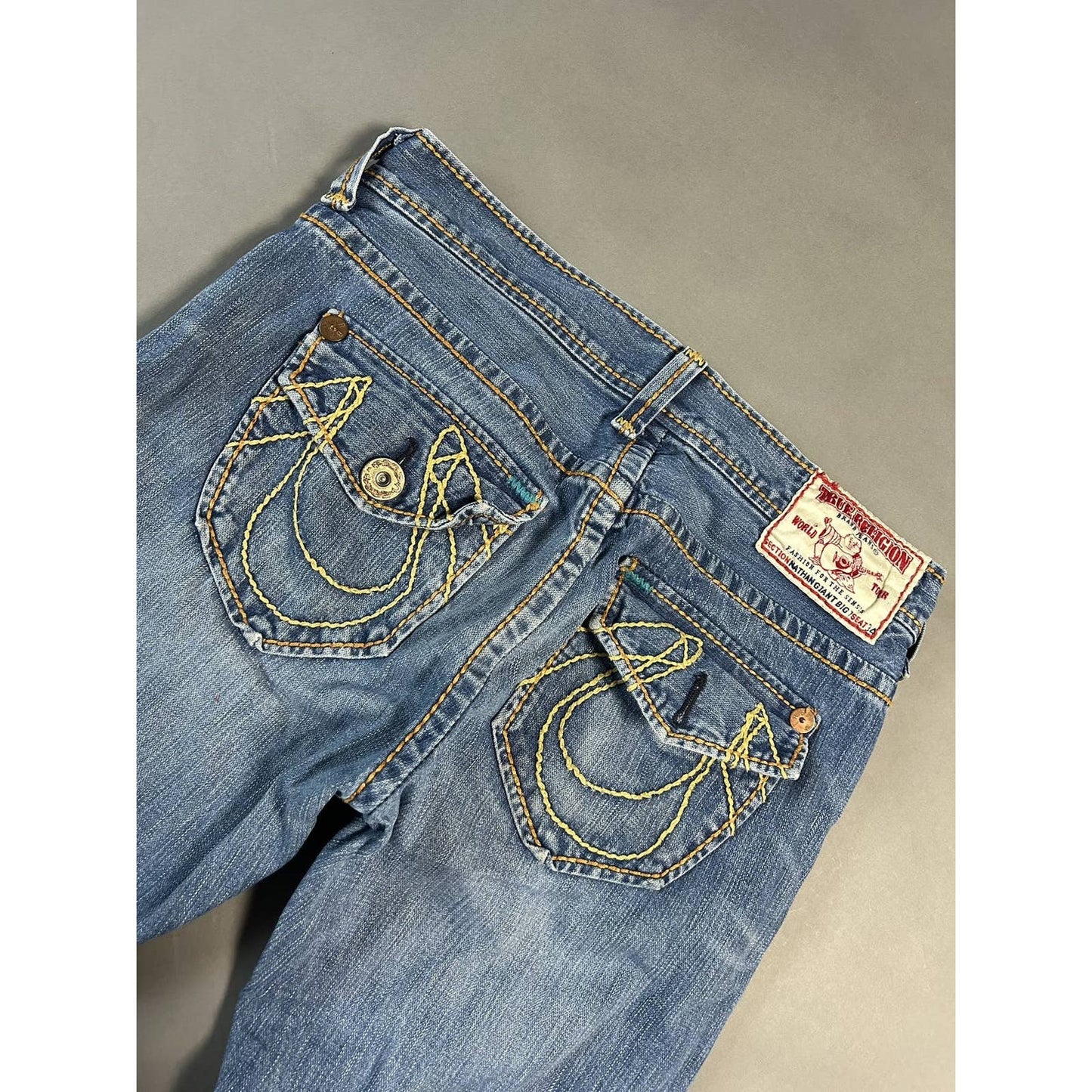 True Religion vintage navy jeans big logo horseshoe