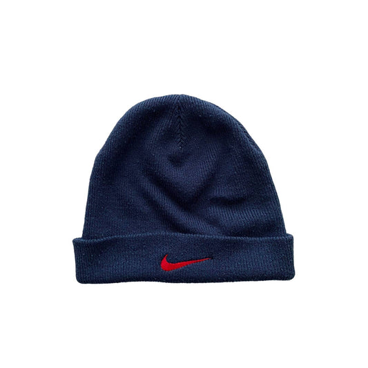 Nike beanie vintage 90s navy red hat small swoosh