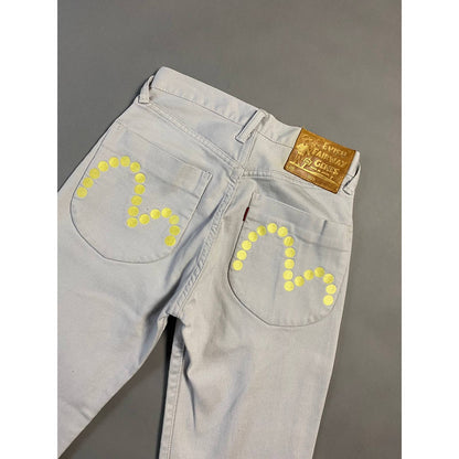 Evisu Fairway Genes vintage grey chino pants gold dots logo