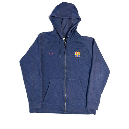 FC Barcelona Nike navy zip hoodie tech fleece style