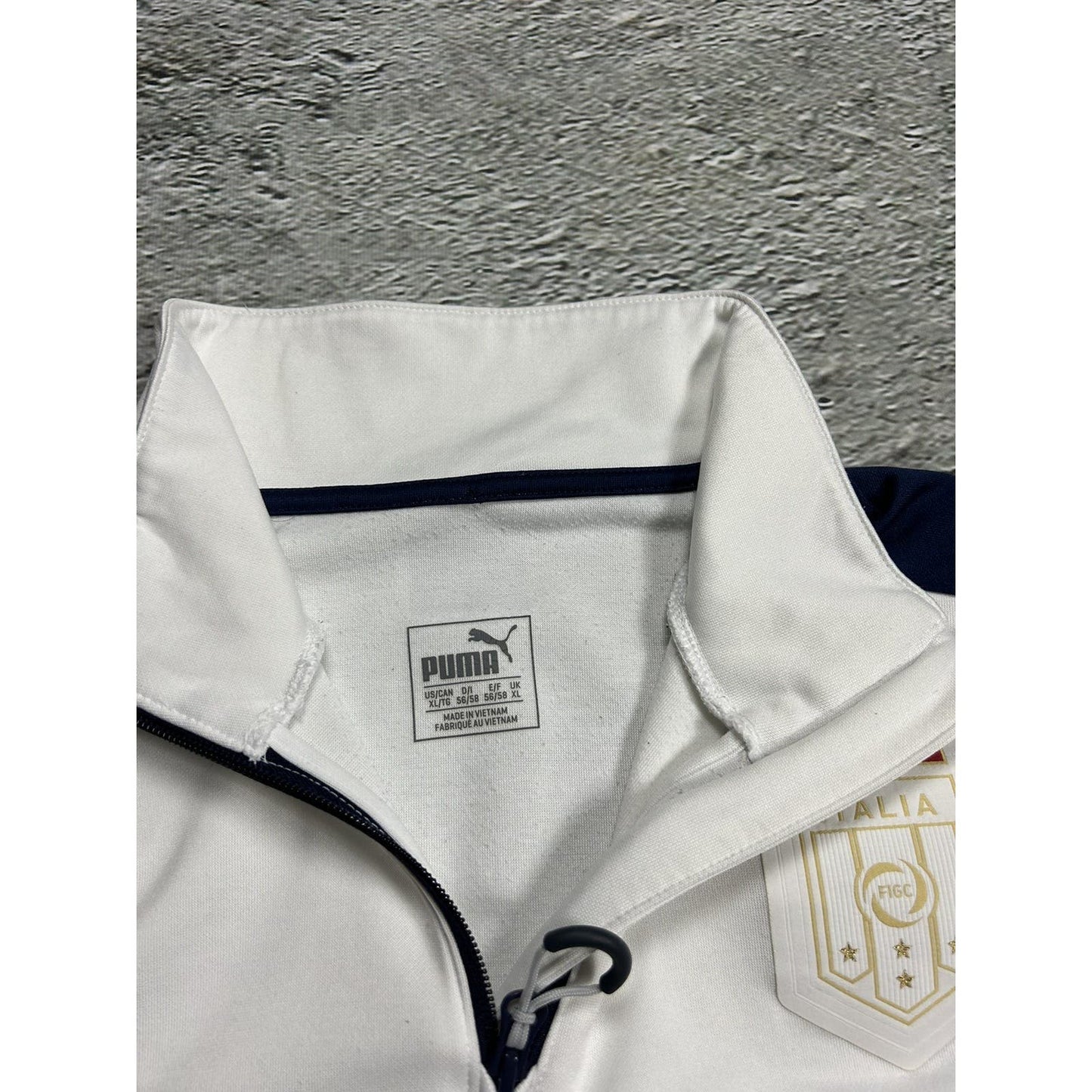 Puma Italy white football sweatshirt quarterzip