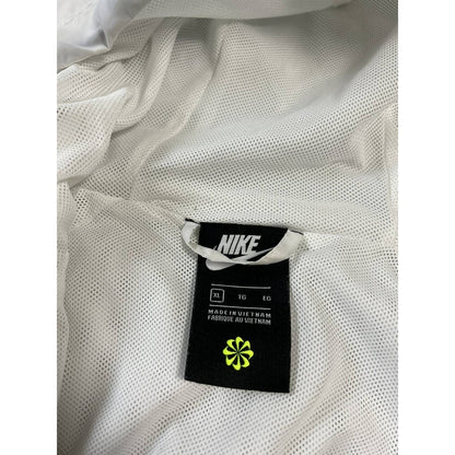 Nike track jacket white windrunner hooded small logo grey