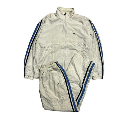Nike track suit vintage white nylon pants jacket drill Y2K