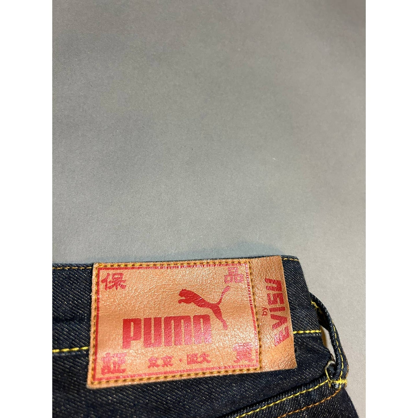 Evisu Puma big logo selvedge navy jeans daicock Y2K