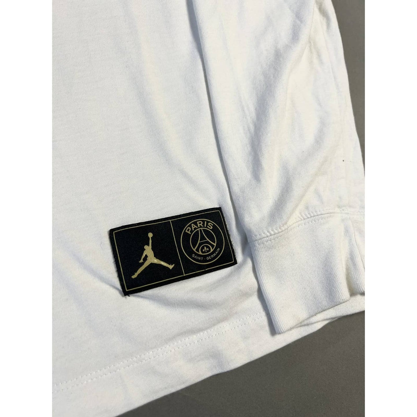 PSG Jordan white long sleeve T-shirt big logo Paris