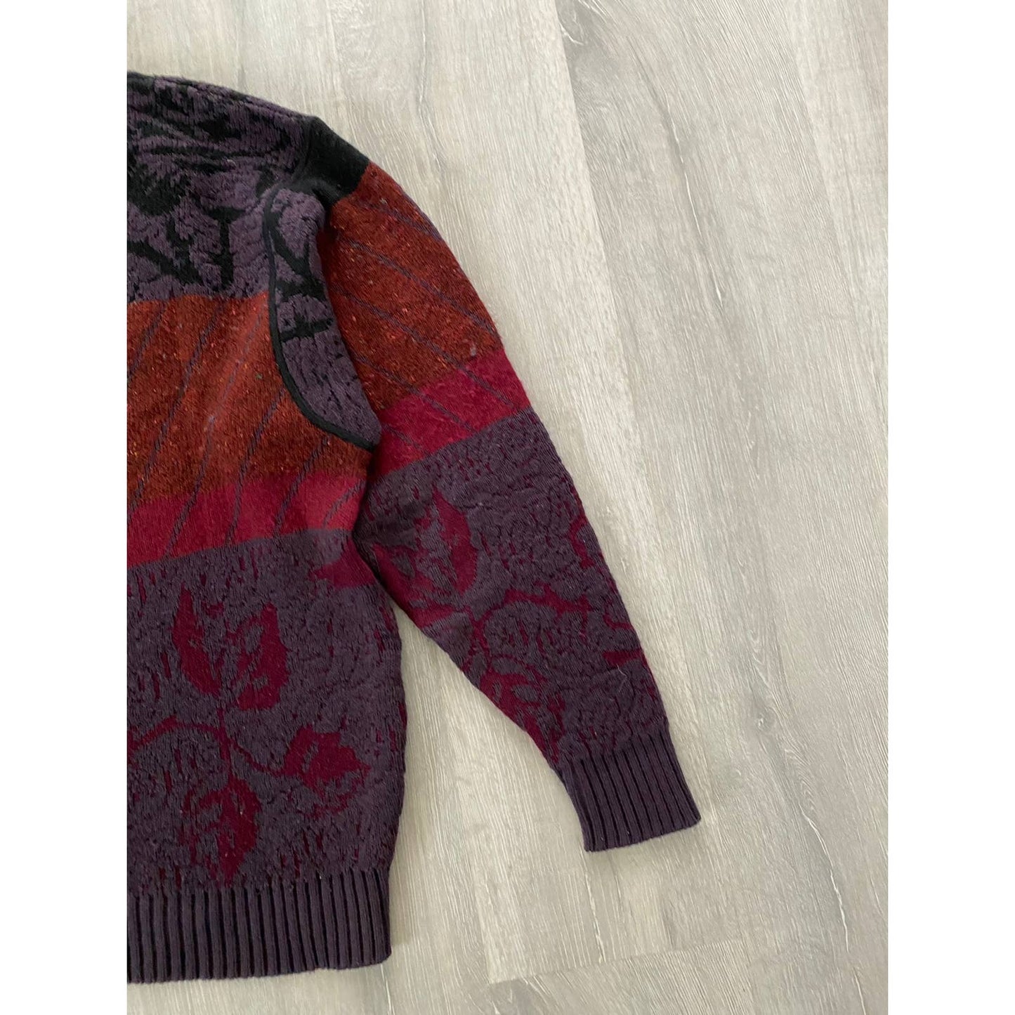 Carlo Colucci vintage sweater knitwear floral Purple red