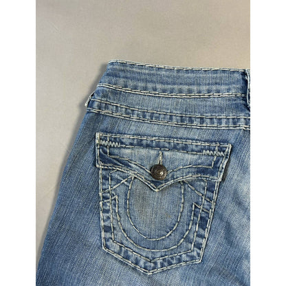 True Religion vintage blue jeans grey thick stitching