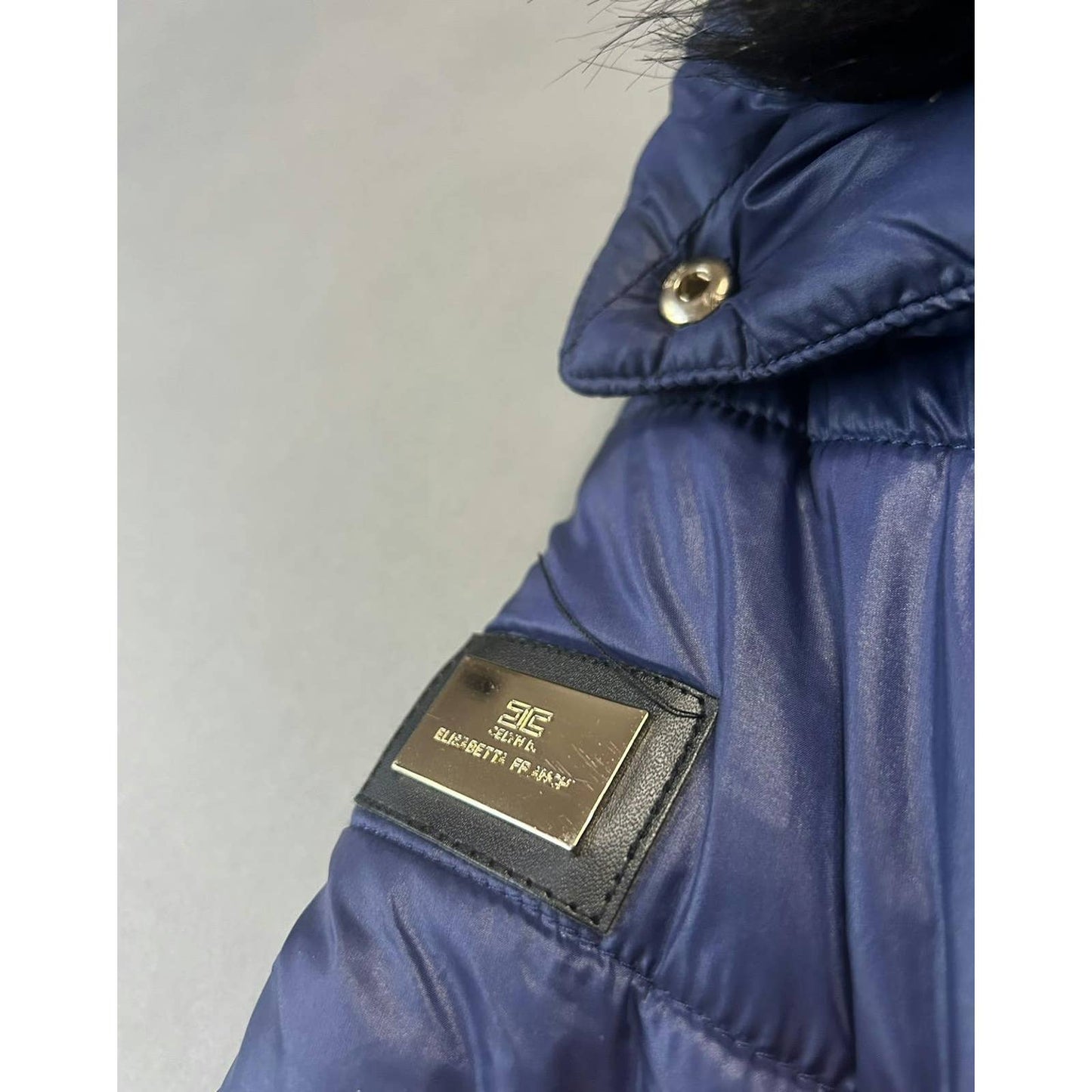 Elisabetta Franchi navy / purple down coat jacket puffer