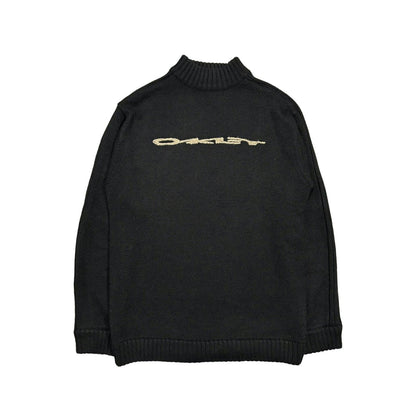 Oakley Big Logo Sweater vintage black Y2K embroidery knit