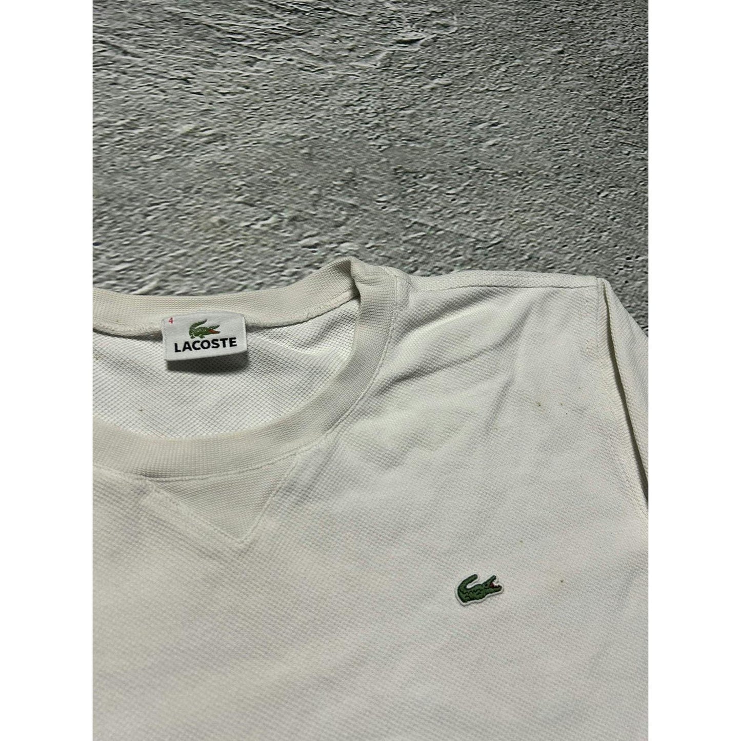 Lacoste vintage cream white sweatshirt longsleeve