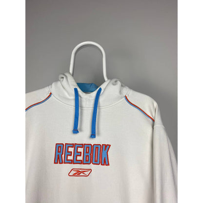 90s Reebok vintage spell out hoodie white sweatshirt