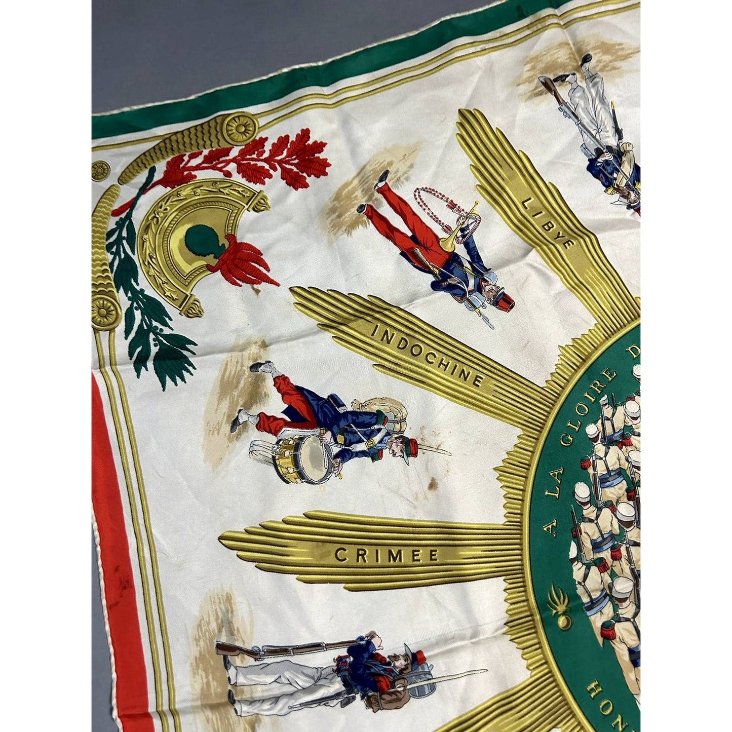 Hermes silk scarf vintage soldiers a la gloire de la legion