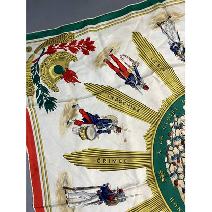 Hermes silk scarf vintage soldiers a la gloire de la legion