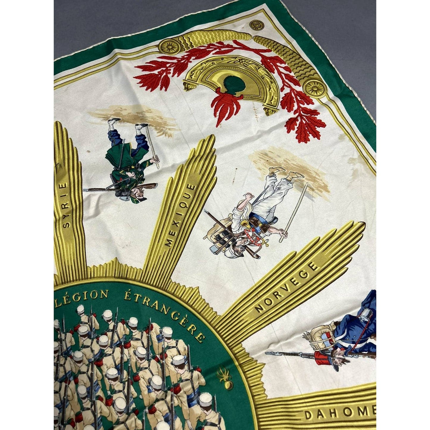 Hermes silk scarf vintage soldiers a la gloire de la legion