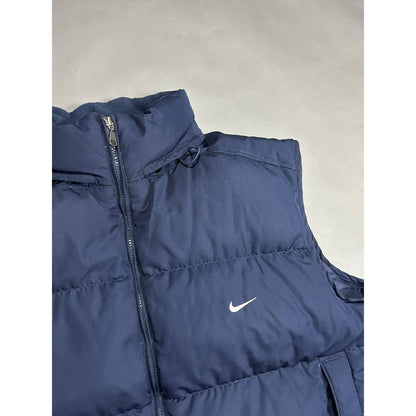 Nike vintage navy puffer vest small swoosh