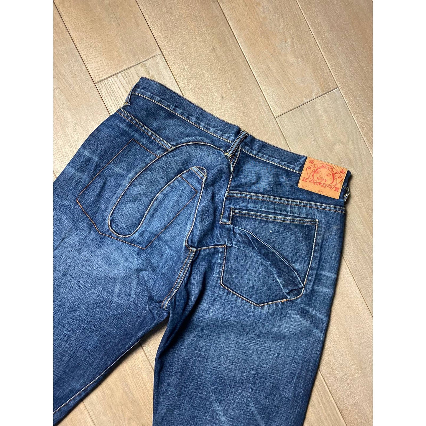 Evisu Japan vintage blue jeans denim pants big seagull logo