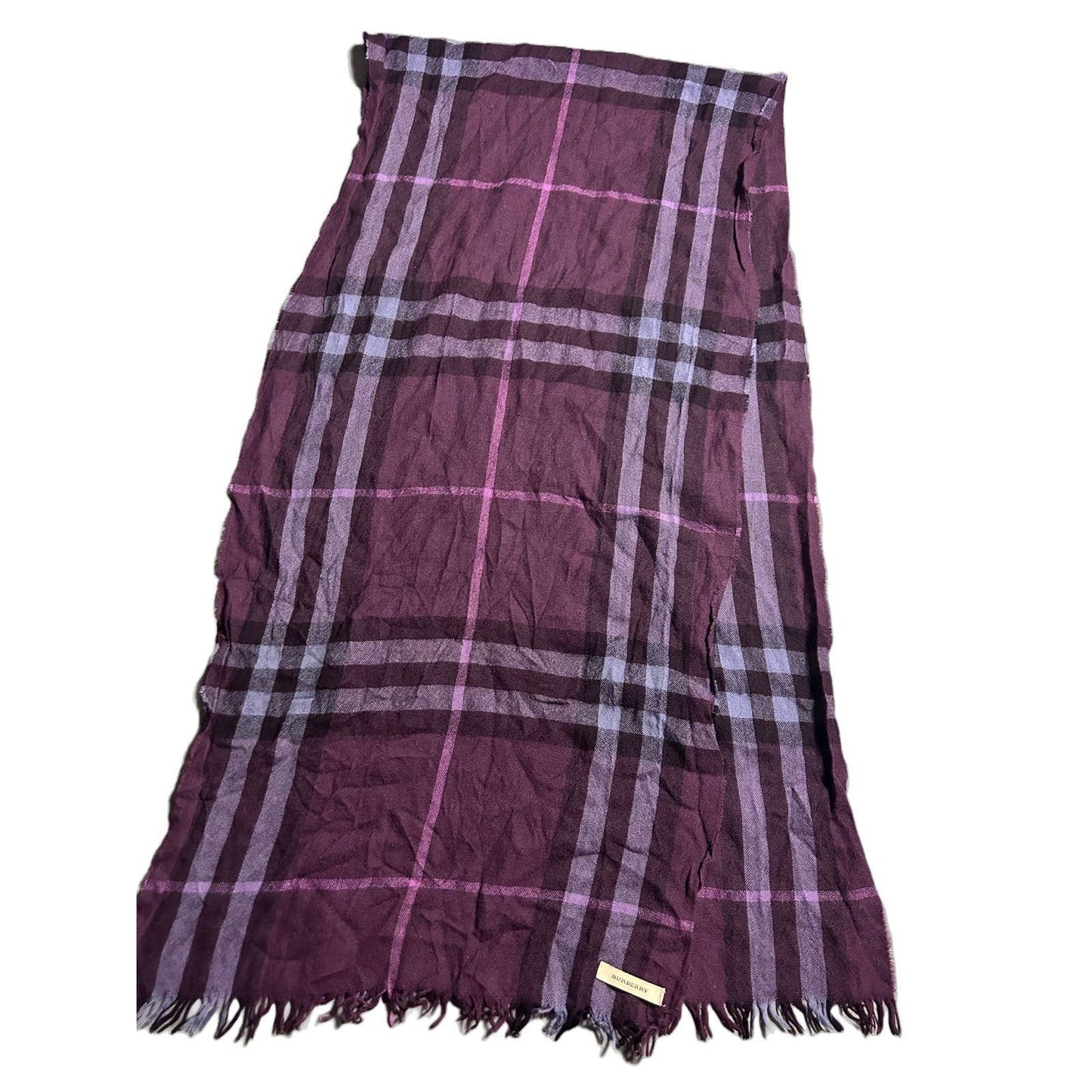 Burberry scarf thin purple nova check rare