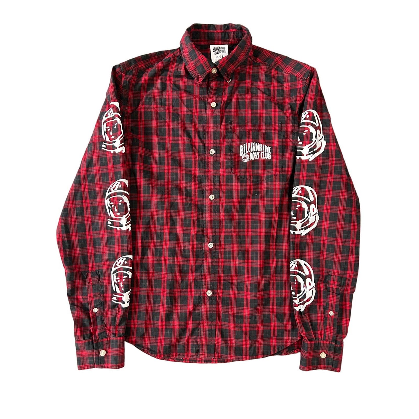 BBC shirt billionaire Boys Club tartan long sleeve red black