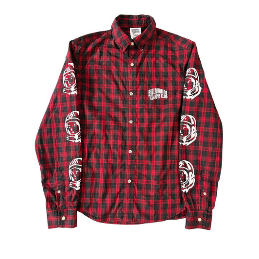 BBC shirt billionaire Boys Club tartan long sleeve red black