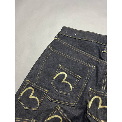 Evisu multipocket jeans black gold vintage selvedge denim