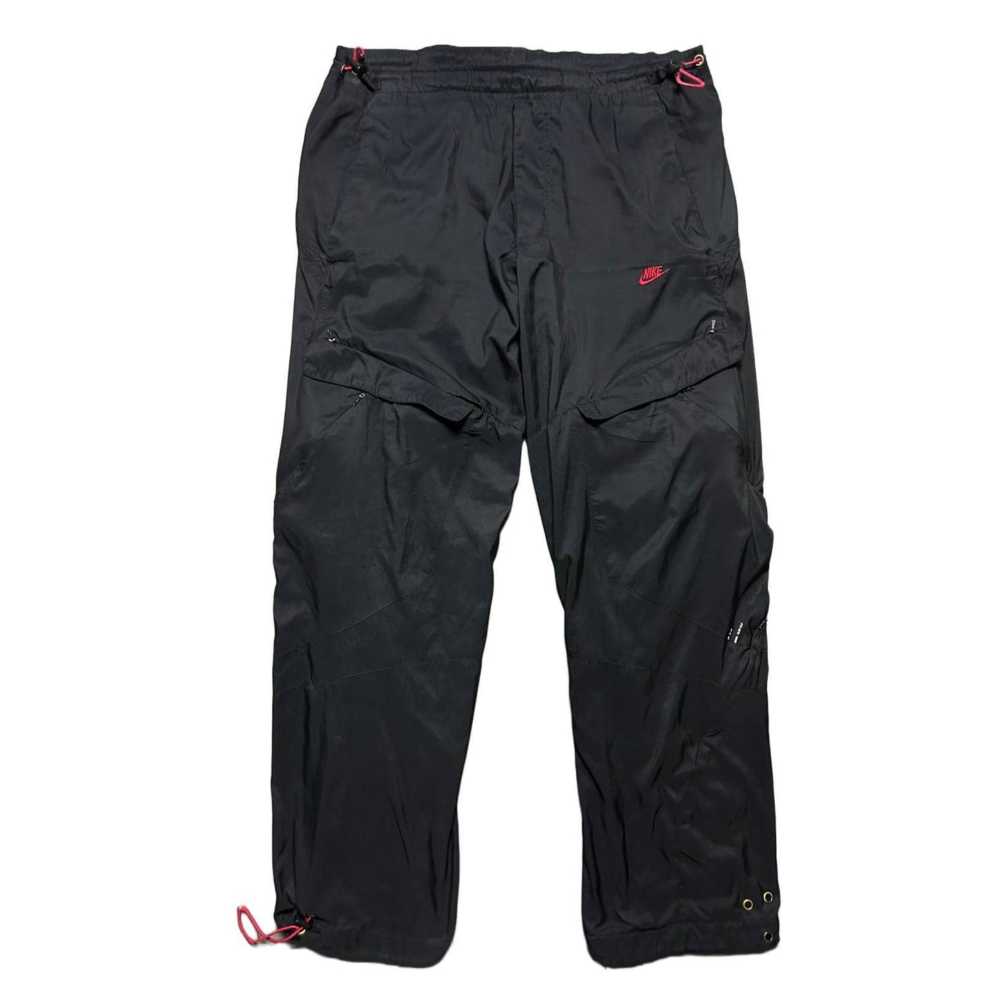 Nike vintage nylon black red track pants cargo parachute AIR