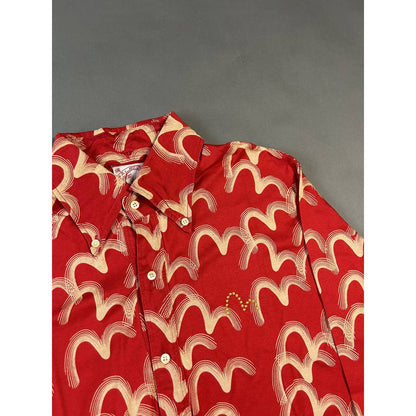 Evisu vintage multi logo long sleeve polo seagull red