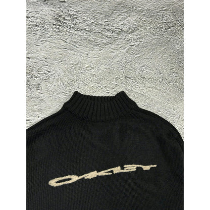 Oakley Big Logo Sweater vintage black Y2K embroidery knit