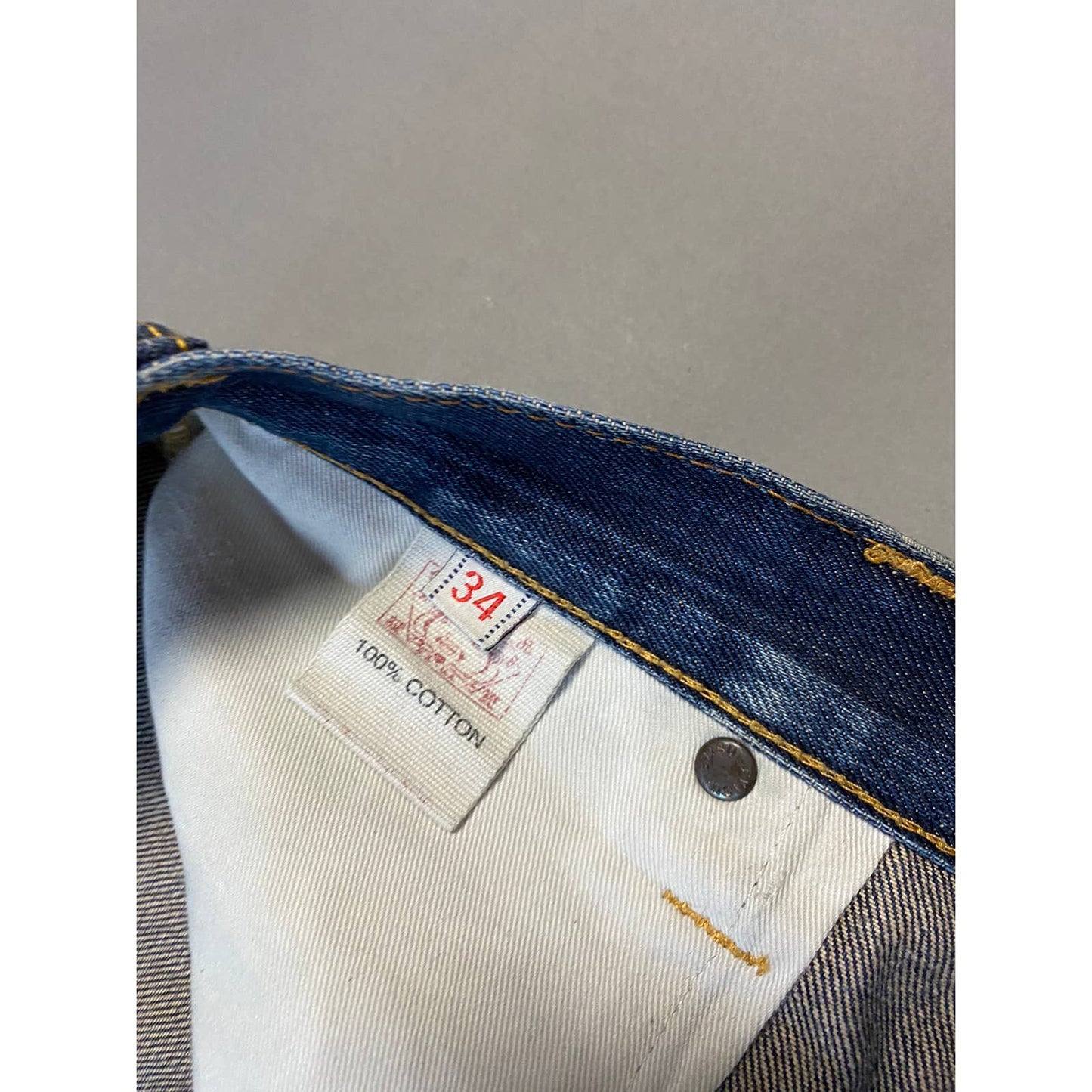 Evisu jeans red daicock big logo selvedge navy denim