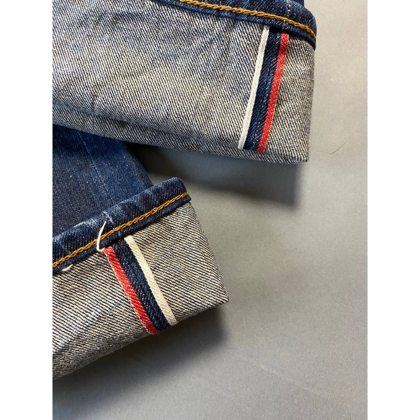 Evisu jeans red daicock big logo selvedge navy denim