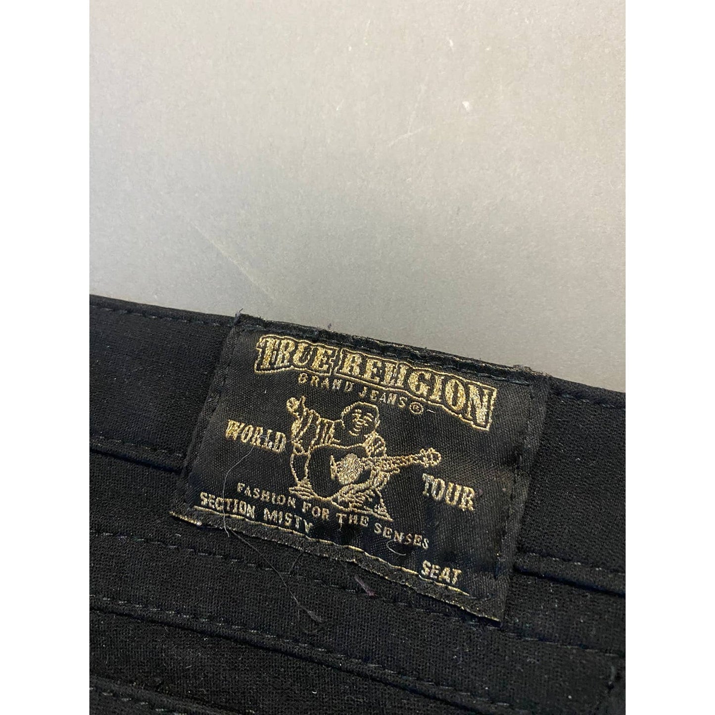 True Religion black gold pants Y2K stretchy slim