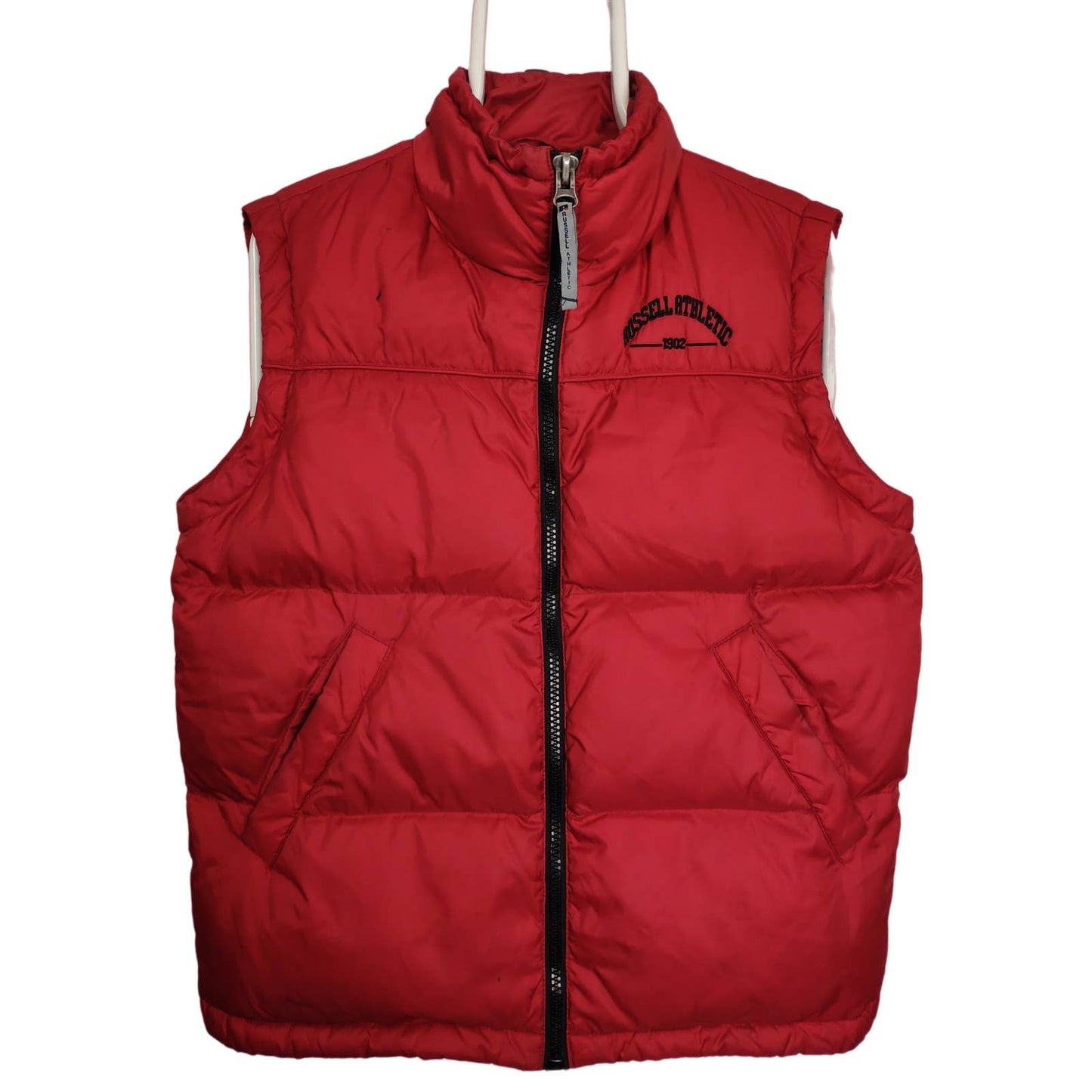 Russell Athletic vintage red puffer vest varsity