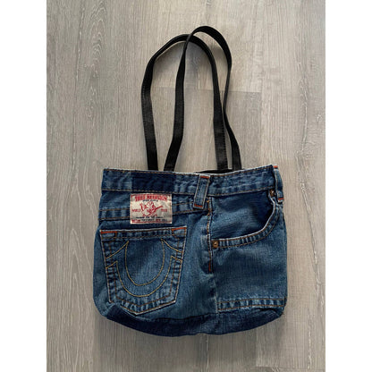 True Religion vintage custom made navy denim bag Y2K