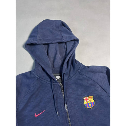 FC Barcelona Nike navy zip hoodie tech fleece style