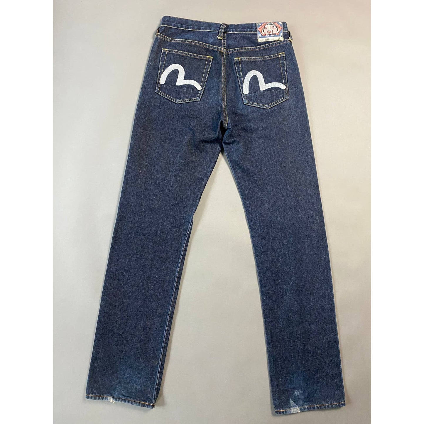 Evisu jeans front logo vintage navy denim pants rare