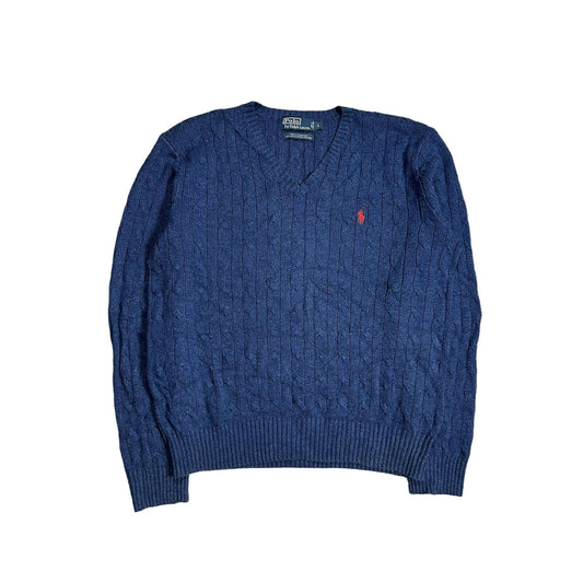 Polo Ralph Lauren blue silk sweater vintage knit