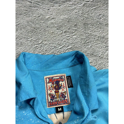 Rare Vintage Mambo Loud Hawaiian Shirt baby blue