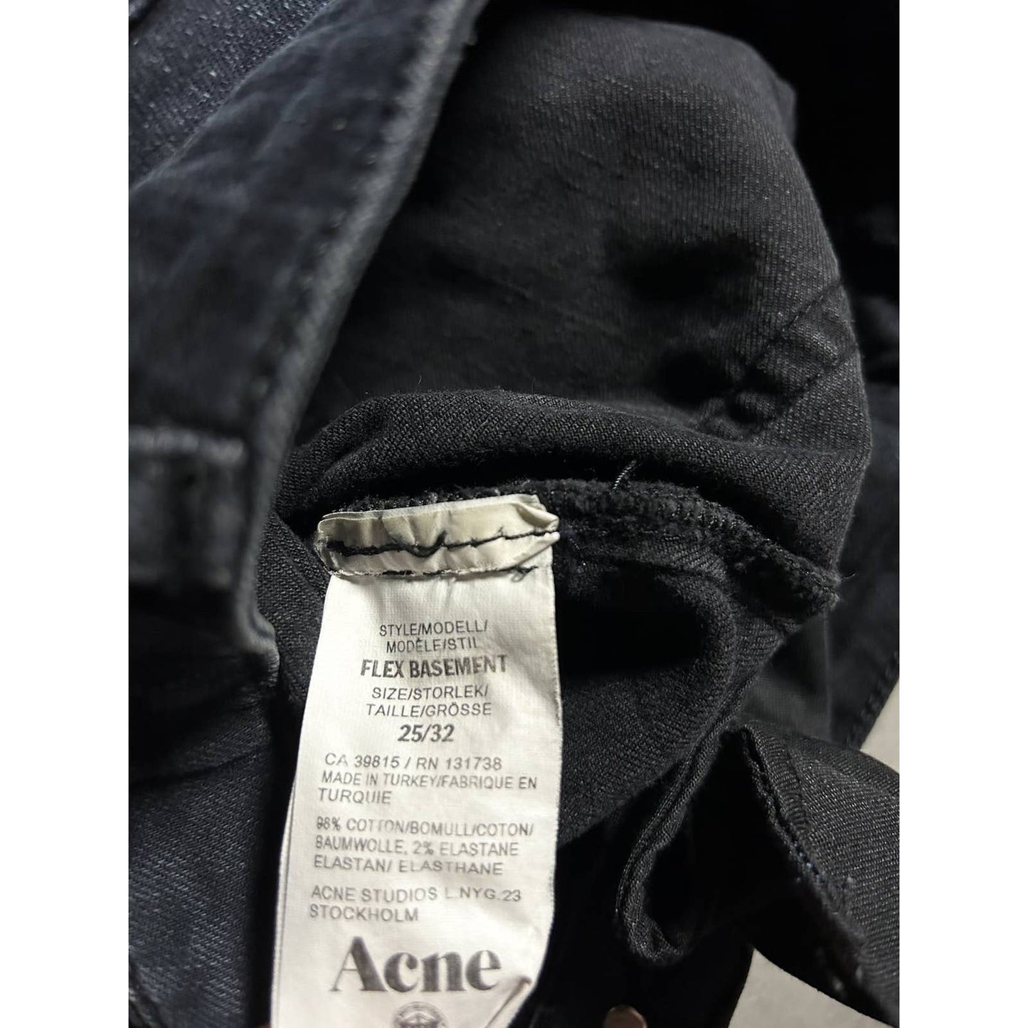 Acne Studios vintage black jeans slim denim pants