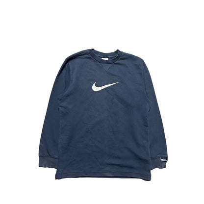 Nike sweatshirt big swoosh logo navy 2000s