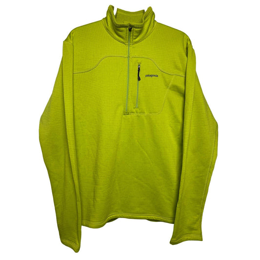 Patagonia vintage neon green fleece half zip