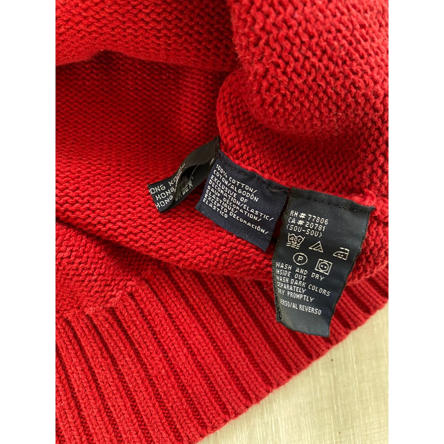 Tommy Hilfiger vintage red sweater small logo